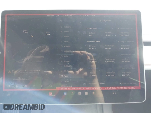 2023 Tesla Model 3 z VIN 5YJ3E1EA2PF404614, wystawiony jako IAAI lot #42009539 z przebiegiem 22 105 mil mil oraz . Historia ofert i sprzedaży dostępna na DreamBid. Obrazek 7.