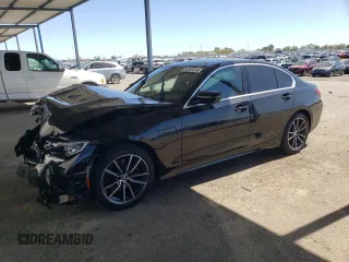 2021 BMW 3 Series 330e with VIN 3MW5P7J09M8B74912, listed as a Copart auction lot 50391615 with 0 mi miles and Salvage Title. Bid and sale history available at carsss.com. Image 1.