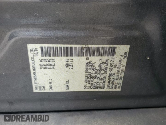 2017 Nissan Maxima S z VIN 1N4AA6AP3HC388972, wystawiony jako Copart lot #55361295 z przebiegiem 138 608 mil mil oraz Szkoda całkowita • Salvage title. Historia ofert i sprzedaży dostępna na DreamBid. Obrazek 12.