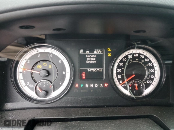 2018 Ram 1500 Tradesman with VIN 1C6RR7FTXJS348327, listed as a Copart auction lot 52488955 with 74,790 mi miles and Salvage title. Bid and sale history available at DreamBid. Image 9.
