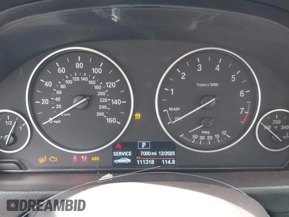 2014 BMW 3 Series 328i xDrive with VIN WBA3B3G5XENR83156, listed as a IAAI auction lot 41803982 with 111,318 mi miles. Bid and sale history available at carsss.com. Image 7.