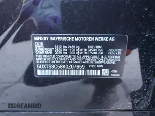 2019 BMW X3 M40i with VIN 5UXTS3C58K0Z07659, listed as a Copart auction lot 45926145 with 36,972 mi miles and Salvage Title. Bid and sale history available at DreamBid. Image 14.
