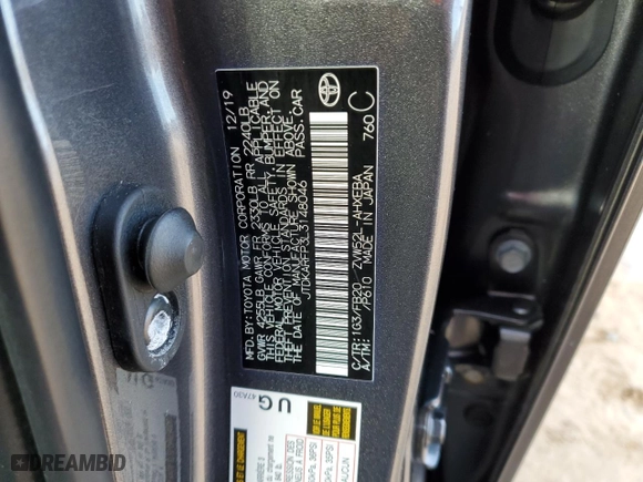 2020 Toyota Prius Prime LE with VIN JTDKARFP3L3148046, listed as a Copart auction lot 42905155 with NaN miles and Salvage Title. Bid and sale history available at carsss.com. Image 12.