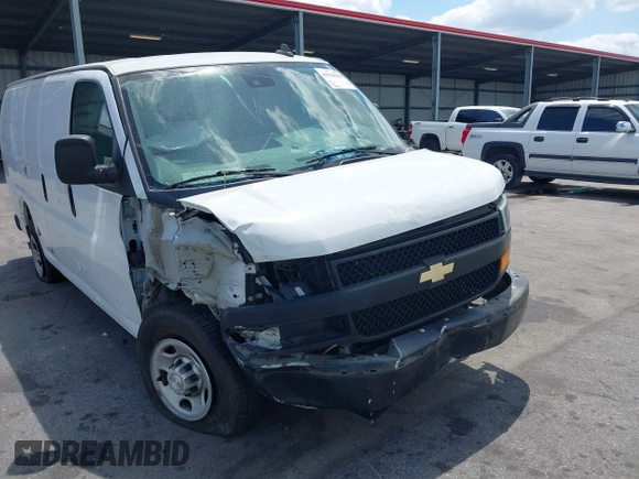 2019 Chevrolet Express Cargo Van with VIN 1GCWGAFP7K1370861, listed as a IAAI auction lot 41929550 with 148,539 mi miles. Bid and sale history available at carsss.com. Image 6.