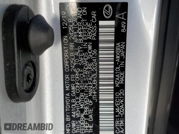 2020 Lexus UX 200 z VIN JTHP3JBH3L2024136, wystawiony jako Copart lot #83823044 z przebiegiem 73 440 mil mil oraz Szkoda całkowita • Salvage title. Historia ofert i sprzedaży dostępna na DreamBid. Obrazek 15.
