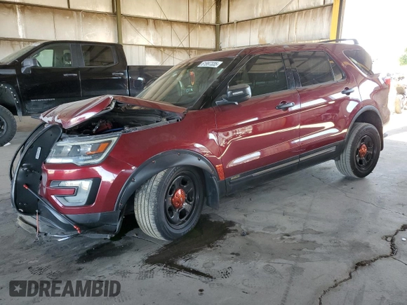 2017 Ford Police Interceptor Utility z VIN 1FM5K8AR4HGB15954, wystawiony jako Copart lot #61997335 z przebiegiem 98 412 mil mil oraz Szkoda całkowita • Salvage title. Historia ofert i sprzedaży dostępna na DreamBid. Obrazek 1.