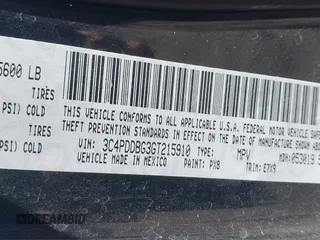 2016 Dodge Journey SXT with VIN 3C4PDDBG3GT215910, listed as a IAAI auction lot 41798779 with 165,505 mi miles. Bid and sale history available at carsss.com. Image 9.