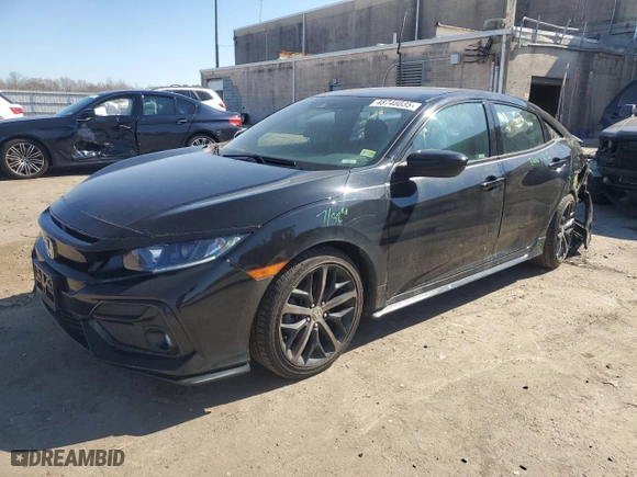 2021 Honda Civic Hatchback Sport with VIN SHHFK7H45MU423893, listed as a Copart auction lot 48748035 with 31,484 mi miles and Salvage Title. Bid and sale history available at carsss.com. Image 1.