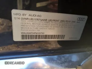 2015 Audi A8 z VIN WAUJGAFD4FN028750, wystawiony jako Copart lot #89099265 z przebiegiem 44 149 mil mil oraz Szkoda całkowita • Salvage title. Historia ofert i sprzedaży dostępna na DreamBid. Obrazek 12.