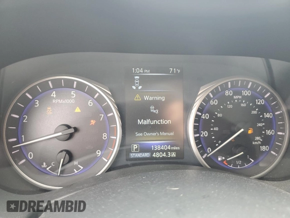 2014 Infiniti Q50 Premium with VIN JN1BV7AP4EM676758, listed as a Copart auction lot 58843275 with 138,404 mi miles and Salvage title. Bid and sale history available at DreamBid. Image 9.