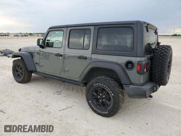 2021 Jeep Wrangler Unlimited Sport S with VIN 1C4HJXDG8MW576406, listed as a Copart auction lot 56369535 with 58,355 mi miles and Salvage title. Bid and sale history available at DreamBid. Image 2.