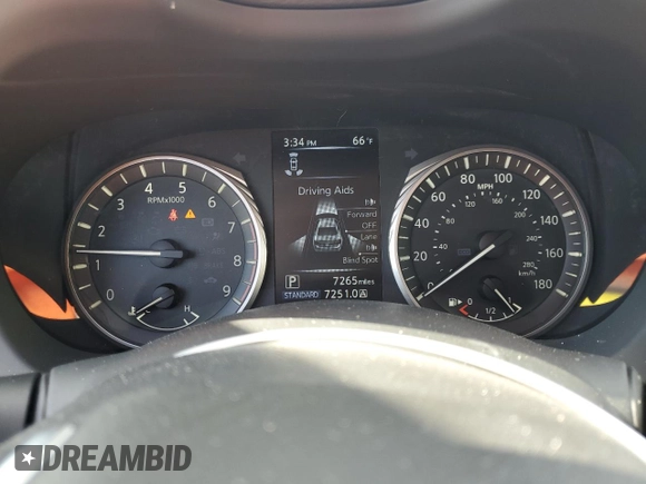 2024 Infiniti Q50 Luxe with VIN JN1EV7BP8RM600834, listed as a Copart auction lot 50489245 with 7,265 mi miles and Salvage title. Bid and sale history available at DreamBid. Image 9.