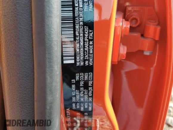 2018 Jeep Renegade Upland z VIN ZACCJBAB2JPH64207, wystawiony jako Copart lot #65781444 z przebiegiem 88 856 mil mil oraz Nie do naprawy • Non repairable. Historia ofert i sprzedaży dostępna na DreamBid. Obrazek 16.