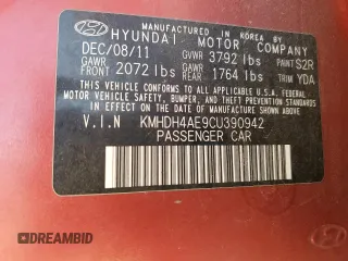 2012 Hyundai Elantra GLS z VIN KMHDH4AE9CU390942, wystawiony jako Copart lot #59723155 z przebiegiem 134 173 mil mil oraz Szkoda całkowita • Salvage title. Historia ofert i sprzedaży dostępna na DreamBid. Obrazek 13.