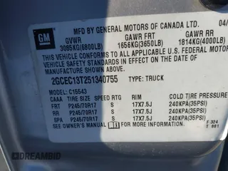 2005 Chevrolet Silverado 1500 LS with VIN 2GCEC13T251340755, listed as a IAAI auction lot 41280936 with 163,646 mi miles. Bid and sale history available at carsss.com. Image 9.