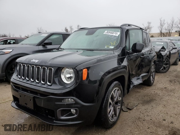 2015 Jeep Renegade Latitude with VIN ZACCJABT3FPB91780, listed as a Copart auction lot 36946074 with Not Provided miles and Salvage Title. Bid and sale history available at carsss.com. Image 1.