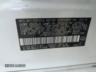 2012 Lexus IS 350 z VIN JTHBE5C24C5030273, wystawiony jako Copart lot #56987965 z przebiegiem 106 957 mil mil oraz Szkoda całkowita • Salvage title. Historia ofert i sprzedaży dostępna na DreamBid. Obrazek 13.
