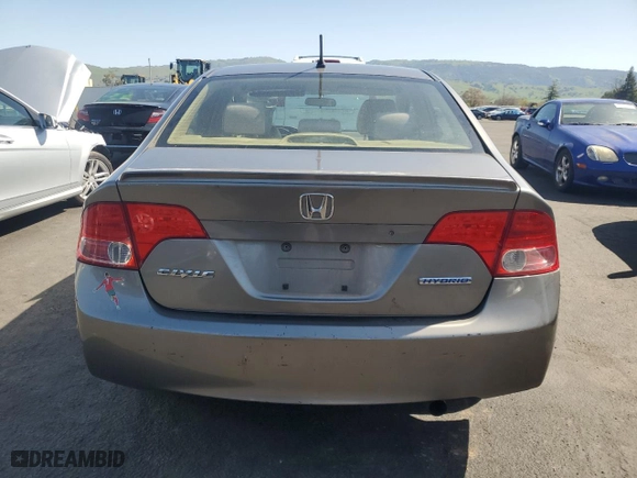 2007 Honda Civic Hybrid with VIN JHMFA36277S024617, listed as a Copart auction lot 52017015 with 172,075 mi miles and Salvage Title. Bid and sale history available at carsss.com. Image 6.