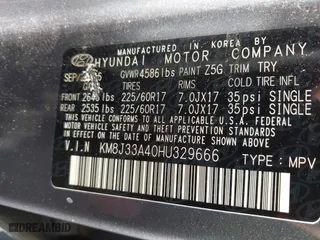2017 Hyundai Tucson SE Plus with VIN KM8J33A40HU329666, listed as a IAAI auction lot 42084886 with 144,785 mi miles. Bid and sale history available at carsss.com. Image 9.