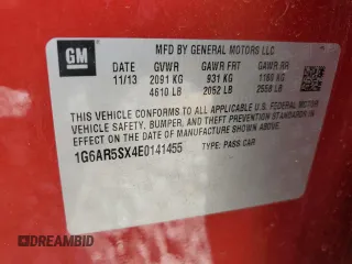 2014 Cadillac CTS Luxury RWD with VIN 1G6AR5SX4E0141455, listed as a Copart auction lot 48504305 with Not Provided miles and Salvage Title. Bid and sale history available at carsss.com. Image 12.