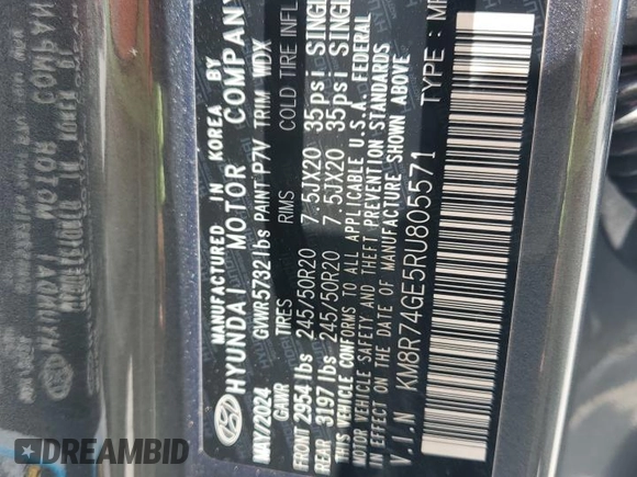 2024 Hyundai Palisade Calligraphy z VIN KM8R74GE5RU805571, wystawiony jako Copart lot #59494785 z przebiegiem 7 378 mil mil oraz Szkoda całkowita • Salvage title. Historia ofert i sprzedaży dostępna na DreamBid. Obrazek 14.