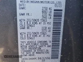 2023 Infiniti QX60 Autograph z VIN 5N1DL1HUXPC363206, wystawiony jako Copart lot #50964475 z przebiegiem 36 851 mil mil oraz Szkoda całkowita • Salvage title. Historia ofert i sprzedaży dostępna na DreamBid. Obrazek 13.