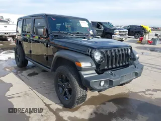 2021 Jeep Wrangler Unlimited Sport S with VIN 1C4HJXDN0MW817146, listed as a IAAI auction lot 41459993 with 20,367 mi miles. Bid and sale history available at carsss.com. Image 1.