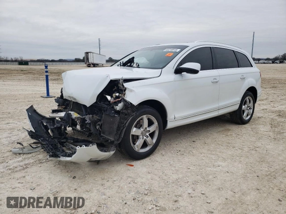 2014 Audi Q7 3.0T Premium Plus with VIN WA1LGAFE4ED005861, listed as a Copart auction lot 45318915 with 0 mi miles and Salvage Title. Bid and sale history available at carsss.com. Image 1.