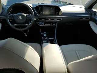2020 Hyundai Sonata Hybrid Blue with VIN KMHL24JJ9LA015953, listed as a Copart auction lot 46681105 with 99,582 mi miles and Salvage Title. Bid and sale history available at carsss.com. Image 8.