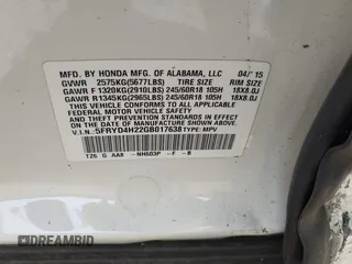 2016 Acura MDX with VIN 5FRYD4H22GB017638, listed as a IAAI auction lot 42085218 with 72,987 mi miles. Bid and sale history available at carsss.com. Image 9.