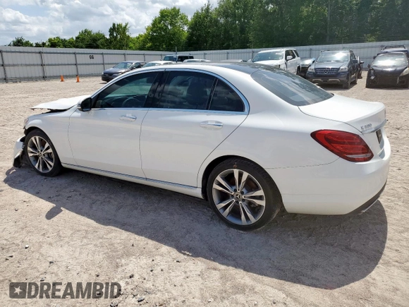 2017 Mercedes-Benz C 300 with VIN 55SWF4JB7HU218562, listed as a Copart auction lot 84449414 with 91,073 mi miles and Salvage title. Bid and sale history available at DreamBid. Image 2.