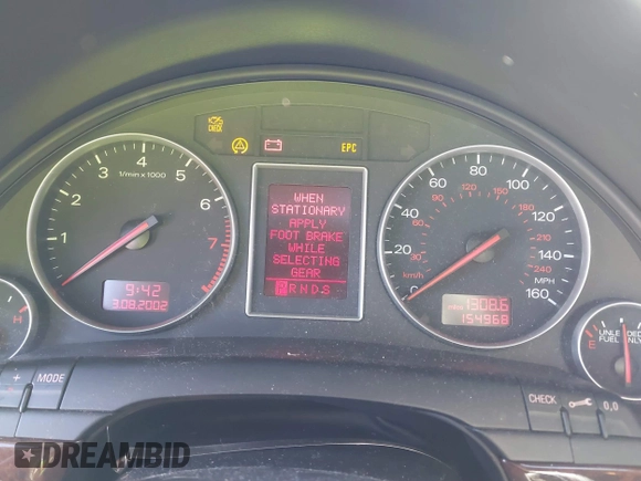2004 Audi A4 3.0L with VIN WAULT68EX4A011883, listed as a IAAI auction lot 41694203 with 154,968 mi miles. Bid and sale history available at carsss.com. Image 7.