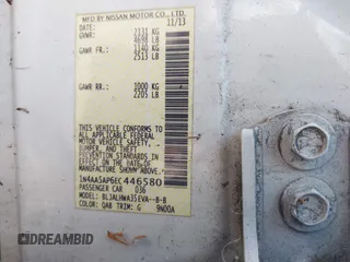 2014 Nissan Maxima SV with VIN 1N4AA5AP6EC446580, listed as a IAAI auction lot 42762381 with 184,665 mi miles and . Bid and sale history available at DreamBid. Image 9.
