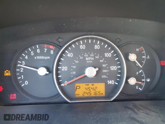 2009 Kia Rondo LX with VIN KNAFG528497221625, listed as a Copart auction lot 75915694 with 245,165 mi miles and Salvage Title. Bid and sale history available at carsss.com. Image 9.