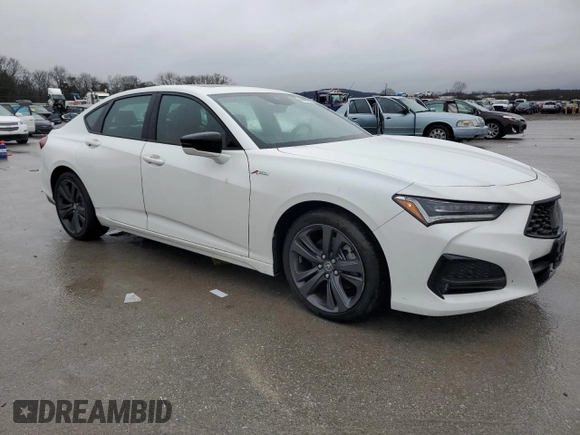 2023 Acura TLX w/A-Spec Package with VIN 19UUB6F58PA005969, listed as a Copart auction lot 45108485 with 0 mi miles and Salvage Title. Bid and sale history available at carsss.com. Image 4.
