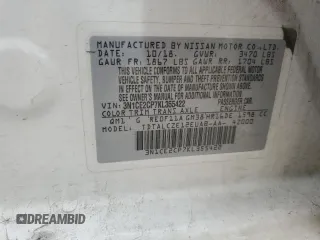 2019 Nissan Note SV with VIN 3N1CE2CP7KL355422, listed as a Copart auction lot 54686145 with 64,989 mi miles and Clean Title. Bid and sale history available at DreamBid. Image 12.