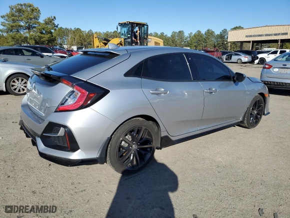 2021 Honda Civic Hatchback Sport with VIN SHHFK7H45MU222754, listed as a Copart auction lot 44038615 with 19,684 mi miles and Salvage Title. Bid and sale history available at carsss.com. Image 3.