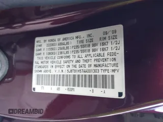 2010 Acura RDX Technology with VIN 5J8TB1H57AA001303, listed as a IAAI auction lot 41260059 with 217,546 mi miles and . Bid and sale history available at carsss.com. Image 9.
