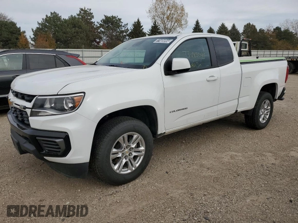 2021 Chevrolet Colorado 2WD LT with VIN 1GCHSCEA0M1251987, listed as a Copart auction lot 77485044 with 49,443 mi miles and Clean Title. Bid and sale history available at carsss.com. Image 1.