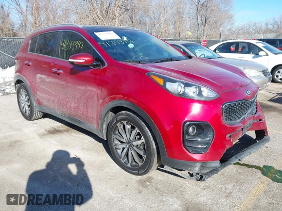 2017 Kia Sportage EX with VIN KNDPN3AC2H7238929, listed as a IAAI auction lot 41343997 with 146,334 mi miles. Bid and sale history available at carsss.com. Image 1.