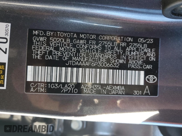 2023 Toyota Crown XLE z VIN JTDAAAAF6P3006632, wystawiony jako Copart lot #41486855 z przebiegiem 24 517 mil mil oraz Szkoda całkowita • Salvage title. Historia ofert i sprzedaży dostępna na DreamBid. Obrazek 12.