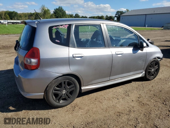 2007 Honda Fit Sport with VIN JHMGD38647S031956, listed as a Copart auction lot 73985754 with 138,233 mi miles and Salvage Title. Bid and sale history available at carsss.com. Image 3.