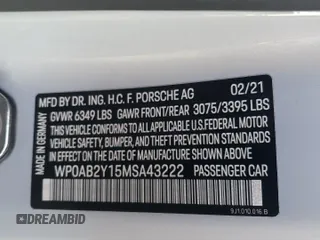 2021 Porsche Taycan 4S z VIN WP0AB2Y15MSA43222, wystawiony jako Copart lot #43282865 z przebiegiem 30 631 mil mil oraz Szkoda całkowita • Salvage title. Historia ofert i sprzedaży dostępna na DreamBid. Obrazek 12.