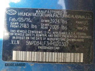 2017 Hyundai Elantra SE with VIN 5NPD84LF3HH020307, listed as a Copart auction lot 51839375 with 112,522 mi miles and Salvage title. Bid and sale history available at DreamBid. Image 12.