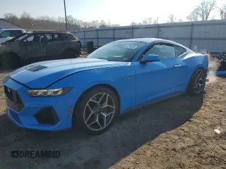 2024 Ford Mustang GT with VIN 1FA6P8CF6R5403295, listed as a Copart auction lot 46750145 with 12,161 mi miles and Salvage title. Bid and sale history available at DreamBid. Image 1.