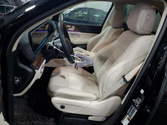 2025 Mercedes-Benz GLE 450 with VIN 4JGFB5KBXSB385683, listed as a Copart auction lot 53837845 with 1,377 mi miles and Salvage title. Bid and sale history available at DreamBid. Image 7.