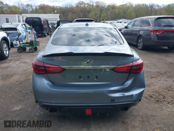 2018 Infiniti Q50 3.0t LUXE with VIN JN1EV7AP1JM590220, listed as a IAAI auction lot 42049026 with 88,985 mi miles. Bid and sale history available at carsss.com. Image 16.