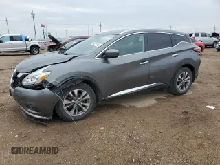 2016 Nissan Murano SL with VIN 5N1AZ2MH0GN119262, listed as a Copart auction lot 59211195 with 117,081 mi miles and Salvage title. Bid and sale history available at DreamBid. Image 1.