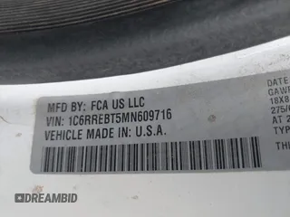 2021 Ram 1500 Lone Star z VIN 1C6RREBT5MN609716, wystawiony jako IAAI lot #42030146 z przebiegiem 74 074 mil mil oraz . Historia ofert i sprzedaży dostępna na DreamBid. Obrazek 9.