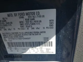 2014 Ford F-150 XL with VIN 1FTFW1CT9EFD08227, listed as a IAAI auction lot 42564073 with 188,161 mi miles and . Bid and sale history available at DreamBid. Image 9.